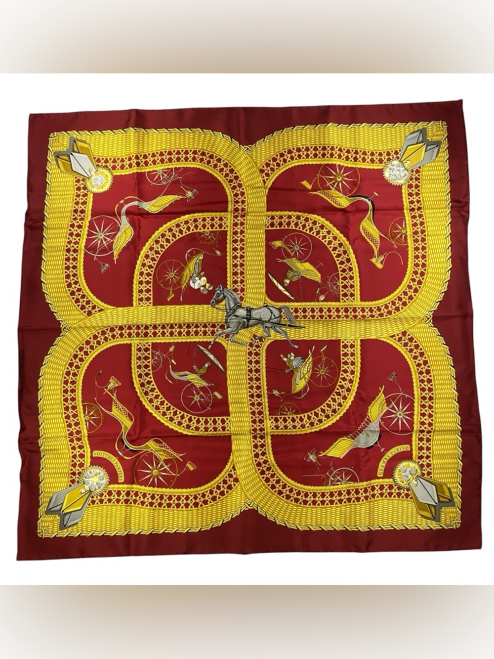 Hermes Silk Scarf Voitures Paniers Carre 90 Julie Abadie